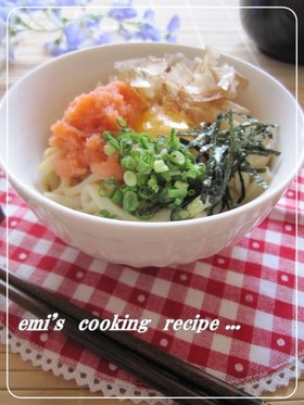 1人ランチ♬♫ 釜玉明太バターうどん